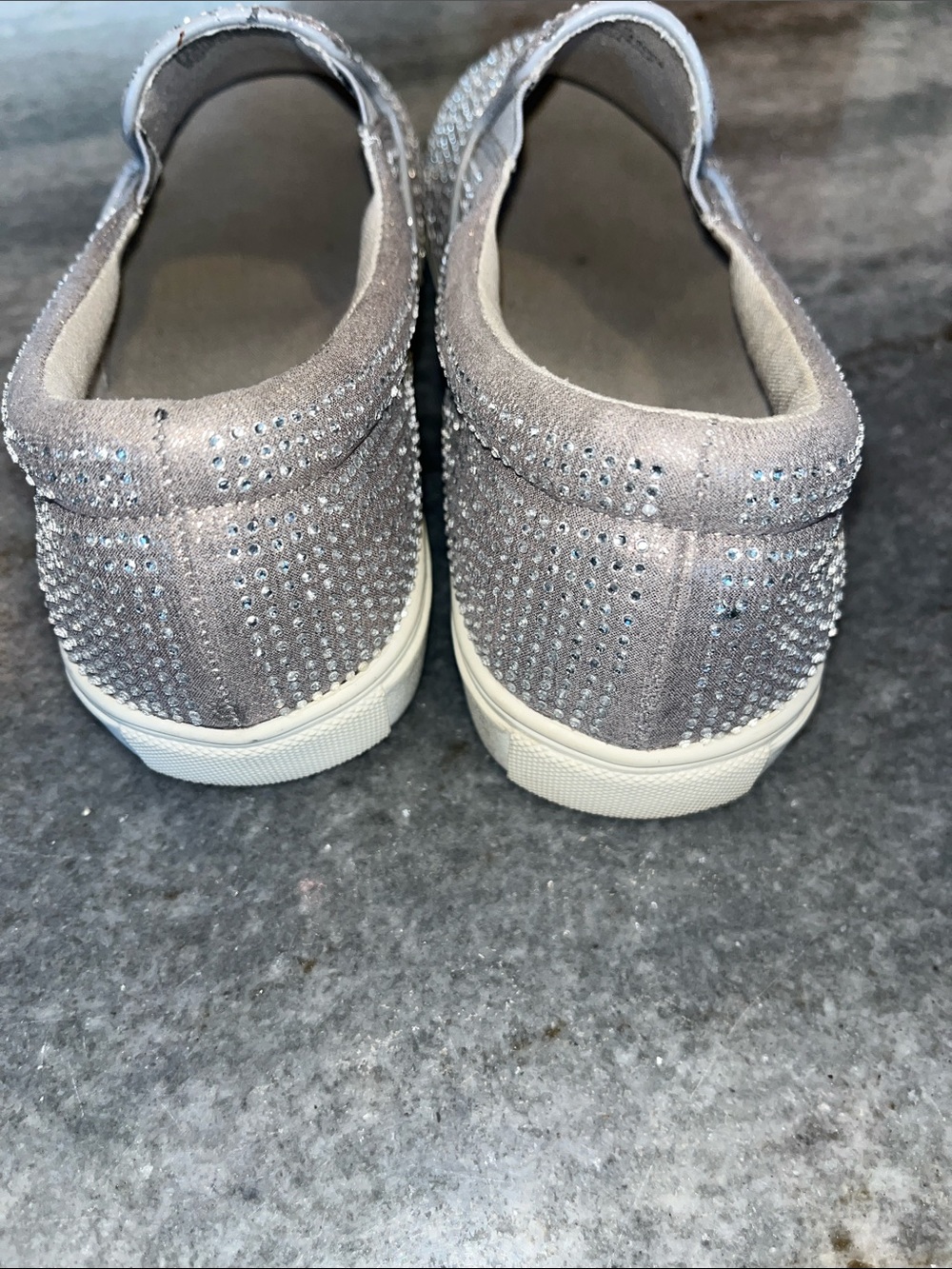 Steve Madden Silver Rhinestone Slip-On Sneakers - Picture 5 of 10